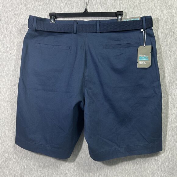 Savane Select Edition Mens Size 38 Shorts w Belt Blue Flat Front- NEW- 9” Inseam - Picture 2 of 16